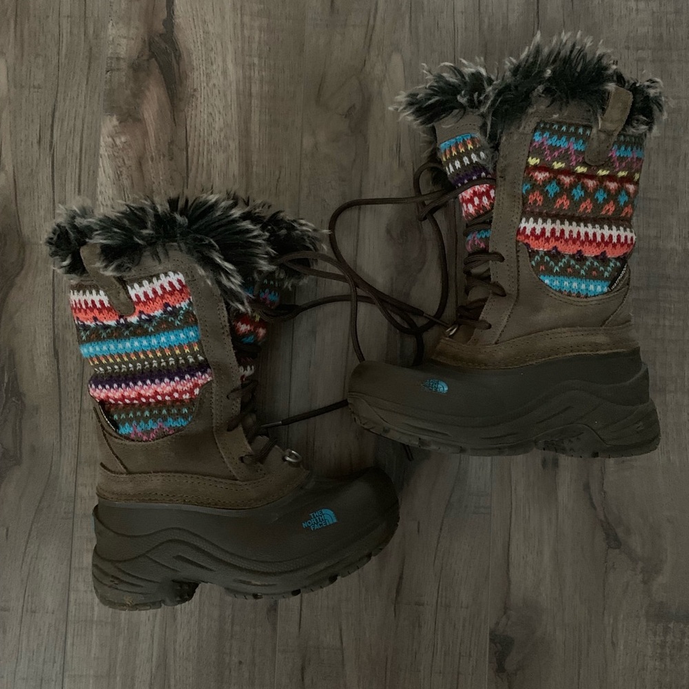 Girls The Northface Snowboots 10 Aztec print boots